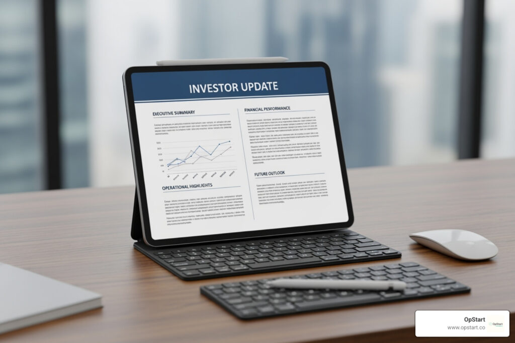 Investor update template